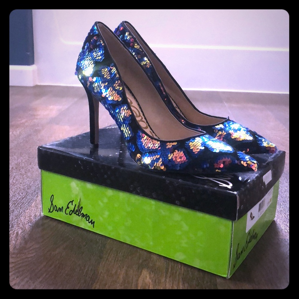 Sam Edelman Hazel Sequin Velvet Heels
